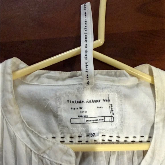 Vintage Johnny Was White Long Sleeve Bohemian Dress - Picture 3 of 5